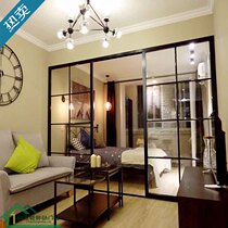 Balcony Living room Kitchen sliding door Bathroom partition Tempered glass fight grid door Titanium magnesium alloy sliding door New product