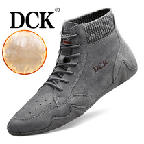 Mens Martin Boots Mens 2021 New Tide Mens Shoes Plus Velvet Warm Snow Boots Mens Leather Plus Size