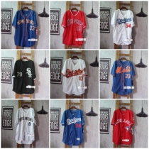 Weight plus maximum 250 pounds baseball suit Dodge Short Sleeved Men and Women Sweater T-shirt hiphop jersey coat