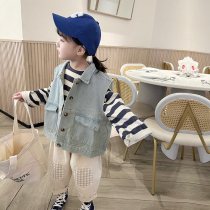 66 Princess Children Machia Baby Spring Autumn Outwear Blouse Girl Early Autumn Clothes Little Girl Denim Jacket Autumn Clothes