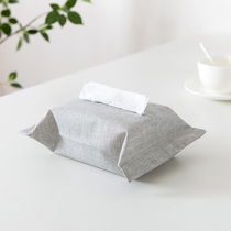 Japanese-style plain plain cotton linen fabric tissue bag towel set cotton linen cloth tissue box