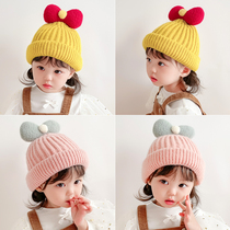 Baby girl hat autumn and winter foreign baby wool hat Princess girl thickened childrens toddler hat spring and autumn
