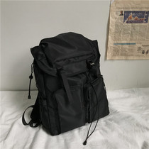 Korean ins overloading dark wind backpack female Japanese Harajuku travel backpack male retro Hong Kong style student schoolbag