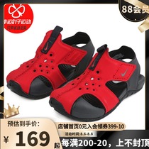 Nike Nike mens and womens shoes 2021 summer new baby childrens shoes baby anti-collision baotou velcro sports sandals