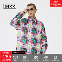 (INXX)STAND BY fashion High Street personality loose long sleeve flower shirt men