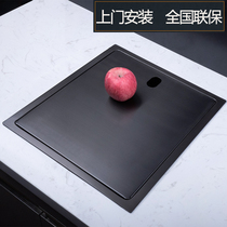 Invisible bar sink kitchen hidden manual single slot with lid Mid Island small basin 4MM stainless steel basin