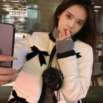 Bow design sense niche foreign sweet coat women 2021 new winter loose academic style temperament ins