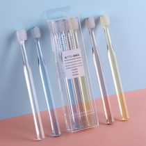 Soft hair toothbrush couple crystal transparent handle household small head ultra-fine Super Soft children adult family combination