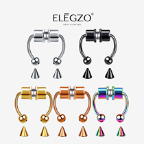 Strong suction magnet free perforation horseshoe nightclub medical steel nose nail in personality trend exported to Europe and America