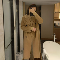 ICICLE We 21 winter high-end camel big brand double-breasted double-breasted double-sided cashmere coat womens long wool coat
