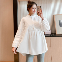 Pregnant women autumn fashion suit shirt temperament age age reduction long sleeve Joker cotton coat foreign style Net Red Spring Autumn