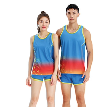 Track and field training suit mens sprint marathon vest competition sports test track and field running clothes womens customization