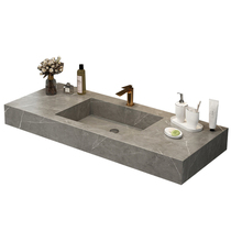Custom bathroom cut angle rock plate stone one-piece basin Hidden water hand washing face Ceramic rock plate under the table basin