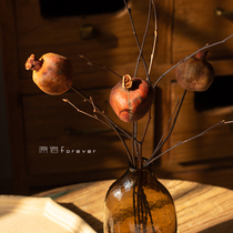 Auspicious Zen pomegranate fruit dried flower real flower home homestay living room table decoration flower arrangement photo props ornaments