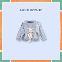  GIRLS  JACKET SPRING AND AUTUMN LOUIS OAKLEY CHILDRENs DENIM JACKET MIDDLE and small childrens LITTLE girl BACK THREE-dimensional TOP