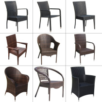 Factory direct outdoor rattan chair PE imitation rattan woven rattan chair Leisure outdoor cafe balcony rattan woven backrest chair
