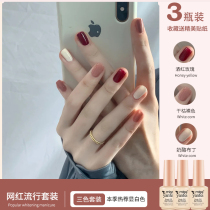 Wine red light therapy Nail Polish glue 2021 new color milk blue Net red popular three-color small suit nail shop dedicated