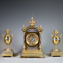 A set of 19th-century French cloisonne fireplace table clock French antiques