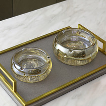 Light luxury American crystal glass ashtray personality creative trend home home home living room large ashtray decorations