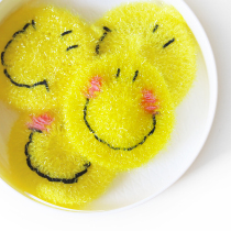 Rice room smiley face dish towel export Korean ins yellow cute blush handmade dish wash cloth