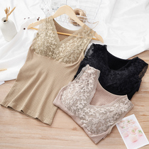 Autumn winter hair circles harness tochest warm vest woman with chest cushion thickened with velvety underwear tight body slapped bottom blouse