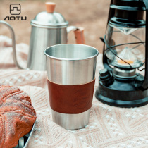 Outdoor camping cup stainless steel water cup high temperature resistant portable tea cup anti-scalding coffee cup food grade beer cup