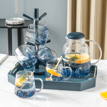 Light and luxurious glass water cup CUP SUIT HOME CUP WITH LIVING ROOM WATER KETTLE TEA TEA CUP TEACUP TO BE GUEST NORDIC MODERN