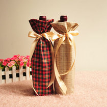 Floral plaid cotton bottle set Chinese pastoral style wine bottle clothes Chinese home