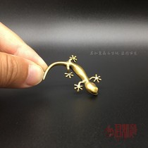 Solid copper gackle hanging brass gecko meaning mini pendant keychain
