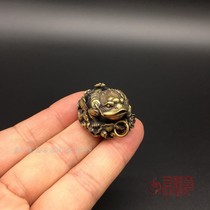 Pure copper tripod gold toad hanging brass lotus money - string mini - cicada pendant keychain gift