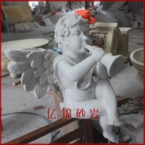 Artificial sandstone sculpture sandstone relief indoor and outdoor urban garden landscape figure round sculpture ornaments-Little Angel