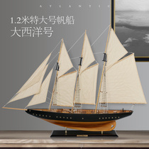 Atlantic retro Mediterranean style solid wood sailing model home living room decoration decoration annual prize
