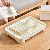 Rectangular multifunctional tea tray double drain dish cold kettle water cup tea tray kit kung fu tea pan large plastic