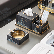 New Chinese style high-end ashtray creative personality trend household 2021 living room light luxury high-end office tissue box