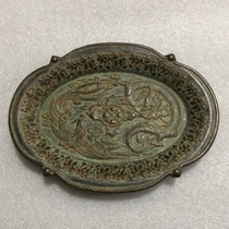 Ancient Play Bronze Ware Collection Lion Head Disc Dragon Phoenix Dish Pendulum Pieces Dragon Phoenix Dishes Saucepan Pot Togu Play Bronze Instrumental Chore