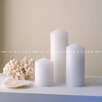 Korea ins Wind white thick candle cylindrical candle smokeless and tasteless Nordic studio B & B decoration decoration