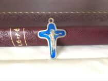  Little Bitter Statue of the Virgin under the Cross of Jesus(Blue)