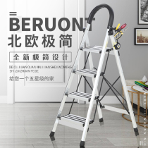 Simple Staircase Home Aluminum Alloy Ladder Indoor outer step pedal folding escalator Stainless Steel Herringbone stairway