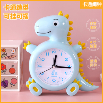Dinosaur cartoon alarm clock headboard Bedroom brief silent childrens creative clock personality Bedroom bell students use clocks