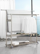 Good wife official website drying rack floor folding indoor double pole household hanging clothes Clothes Clothes hanging clothes outdoor mobile quilt