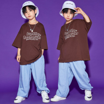 Summer Street Dance Children Suit Handsome Boy Hip Hop Skills Hiphop Short Sleeve Girl Jazz Dance Out
