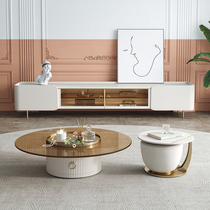 Willpower Light Lavish Rockboard TV Cabinet Tea Table Combined Modern Minima Small Family of Marble Containing cabinet Home