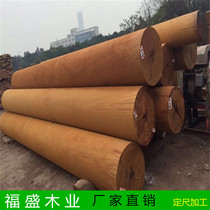 Pineapple grid cylindrical anticorrosive wood ancient building beam solid wood outdoor pavilion Temple log column Willow eucalyptus large column