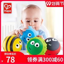 Hape worm soft glue touch ball Tower 6-12 month baby Baby Touch sense hand grab ball puzzle toy