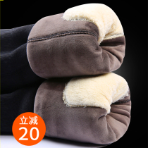 Silk cotton pants men's winter plus velvet padded northeast extra thick plus fat plus slim bottoming camel velvet extra thick warm pants