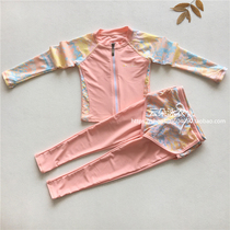 New ins childrens swimsuit Girls split with chest pad in large childrens long-sleeved trousers sunscreen beach vacation swimsuit