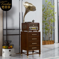 Vatica new Chinese retro phonograph simple vinyl record player home living room audio antique Bluetooth speaker