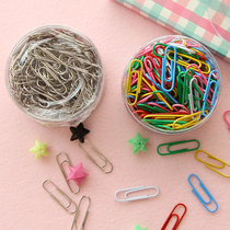 Deli paper clip office supplies paper clip back-to-line needle binding stationery nickel-plated thickened barrel large box wholesale color paper clip metal rust-proof long tail clip bookmark creative cute