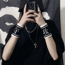 INS hipster hip hop dark dark fashion knitting sports wrist function tactical wristband sweat breathable wristband female