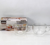 Transparent glass set Milk cup European coffee cup pair cup Water cup set activity gift printed LOGO